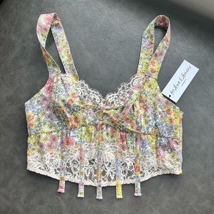 NWT For Love And Lemons Esme Floral Bustier